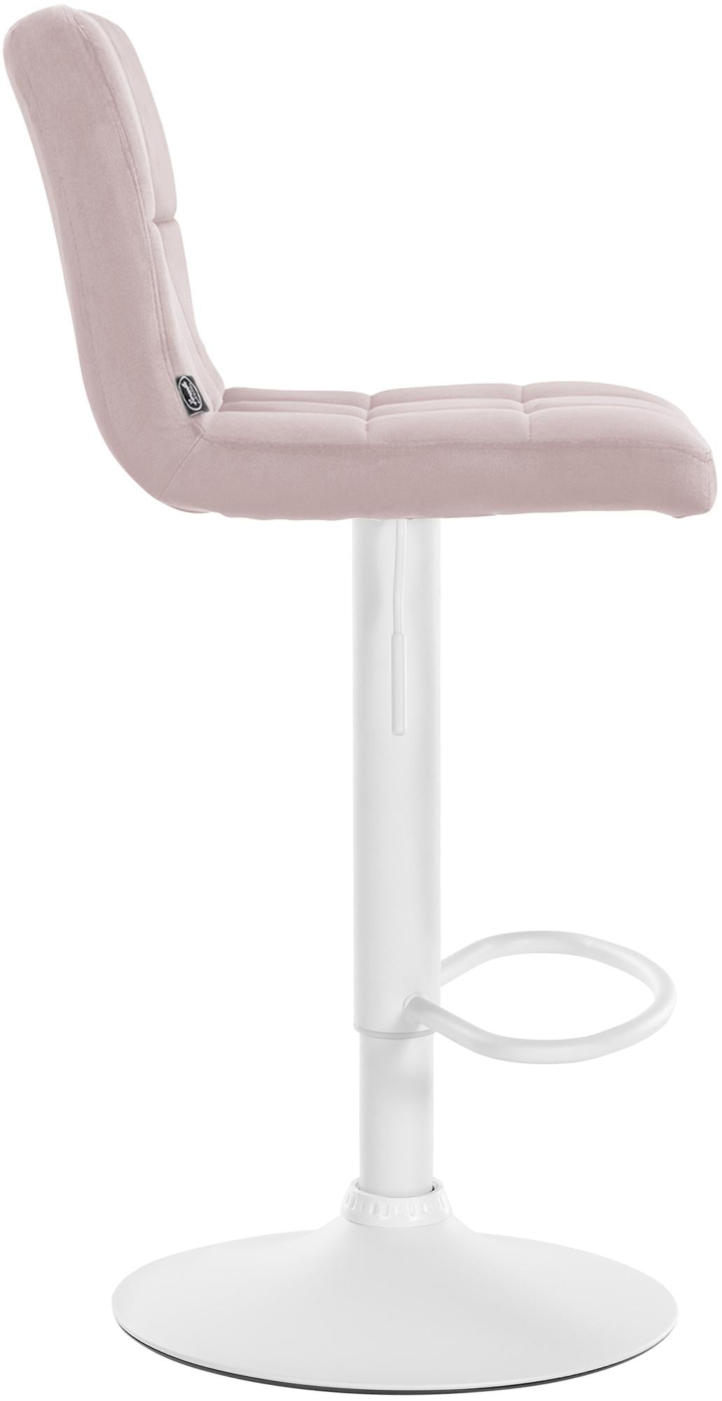 Set van 2 Barkrukken Peru Fluweel rosa,wit rosa