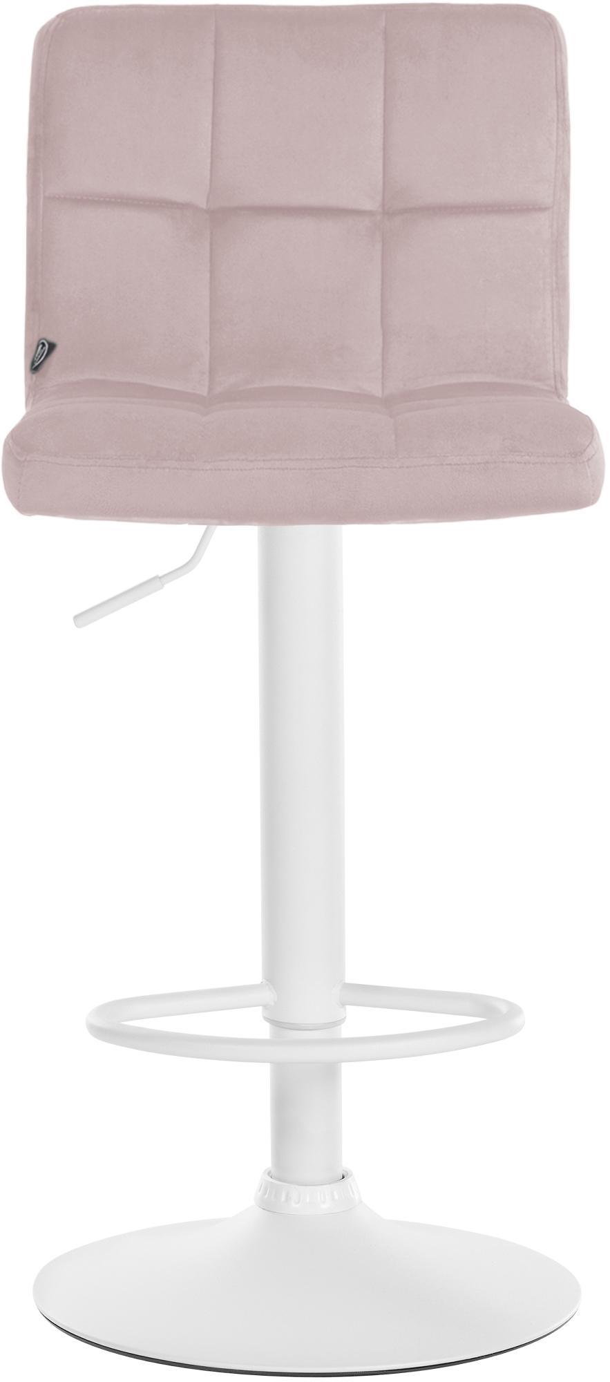 Set van 2 Barkrukken Peru Fluweel rosa,wit rosa