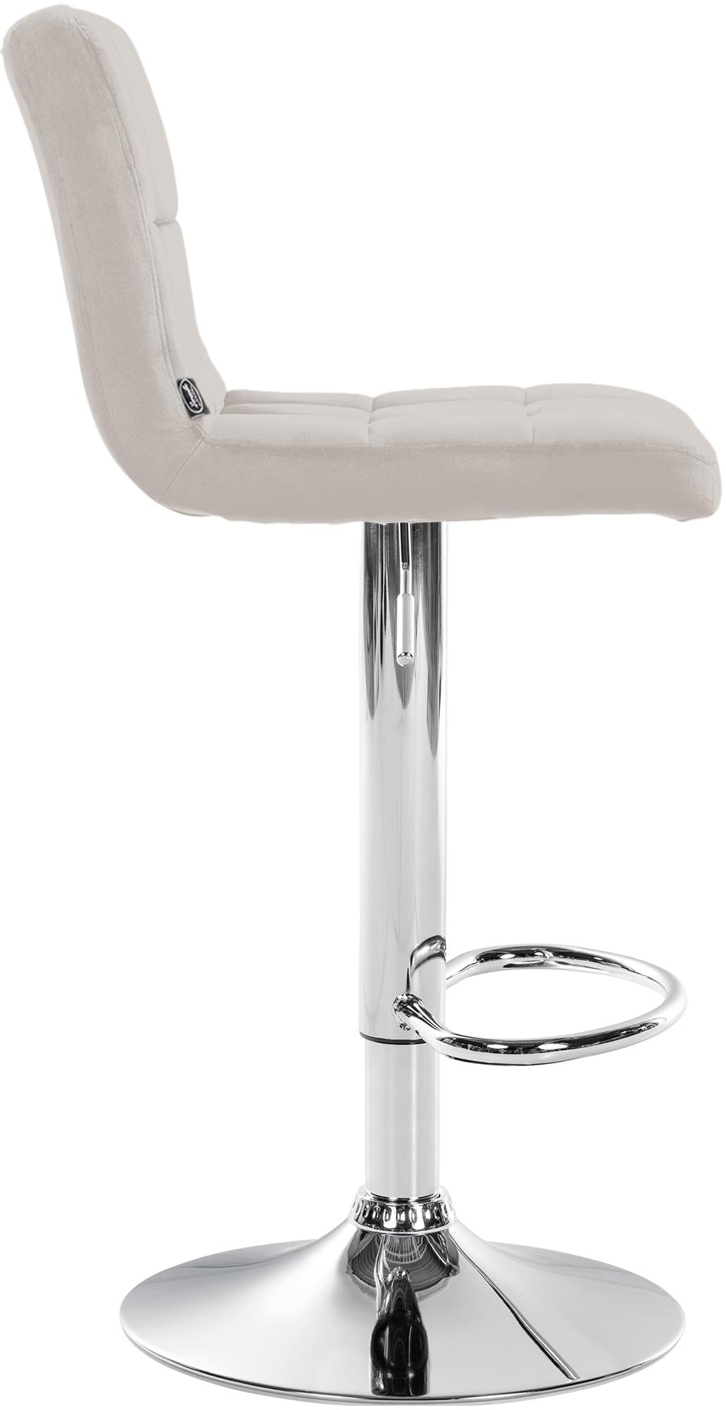 Barkruk Peru Fluweel creme,chroom creme