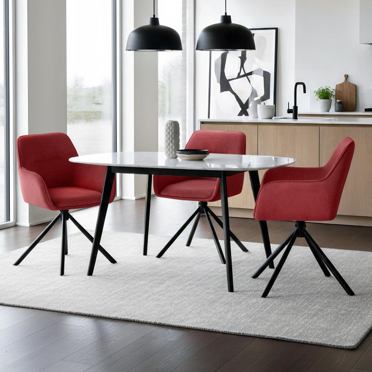 Stuhl Tipton Cord bordeauxrot