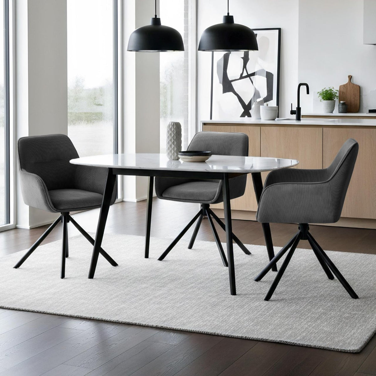 Stuhl Tipton Cord grau