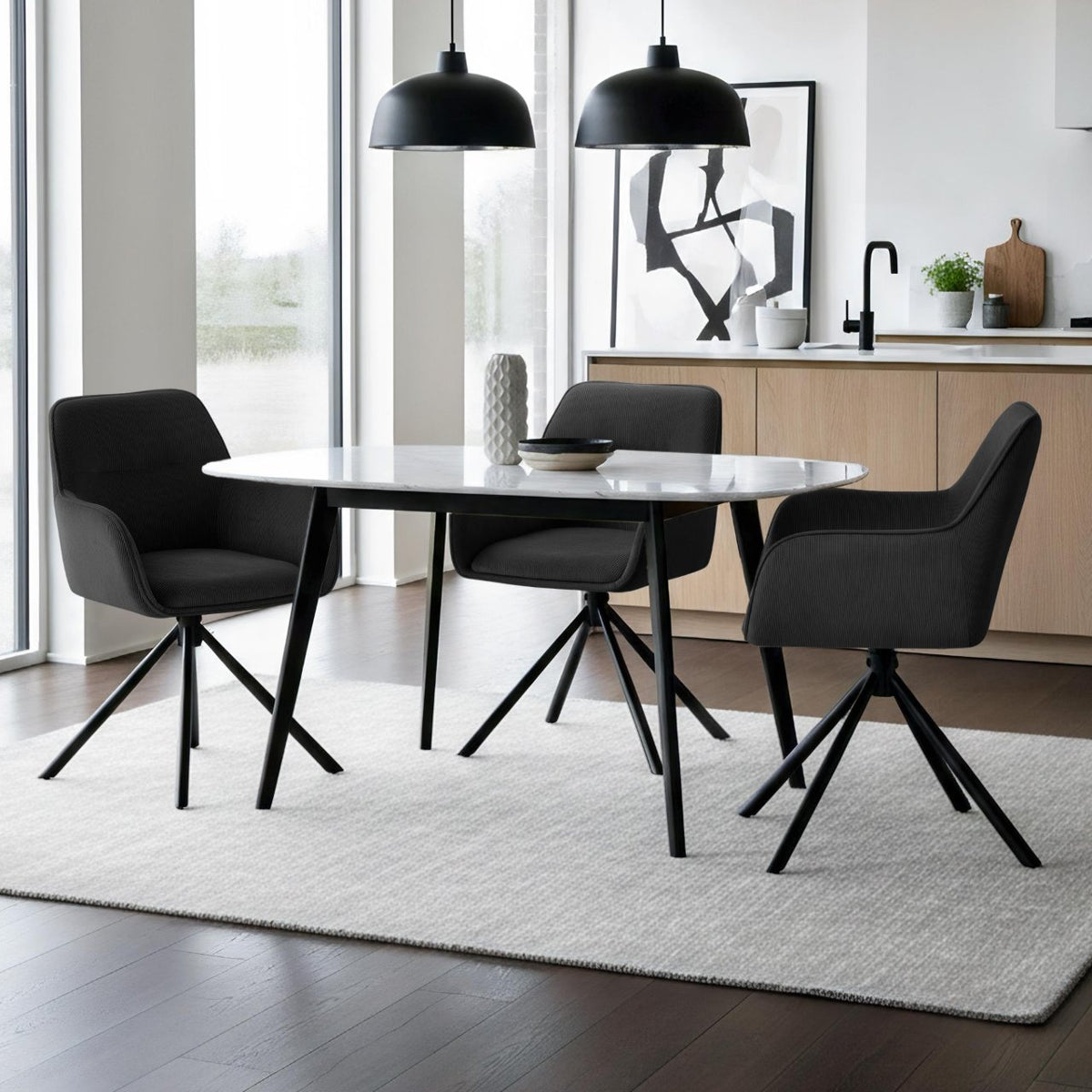Stuhl Tipton Cord schwarz