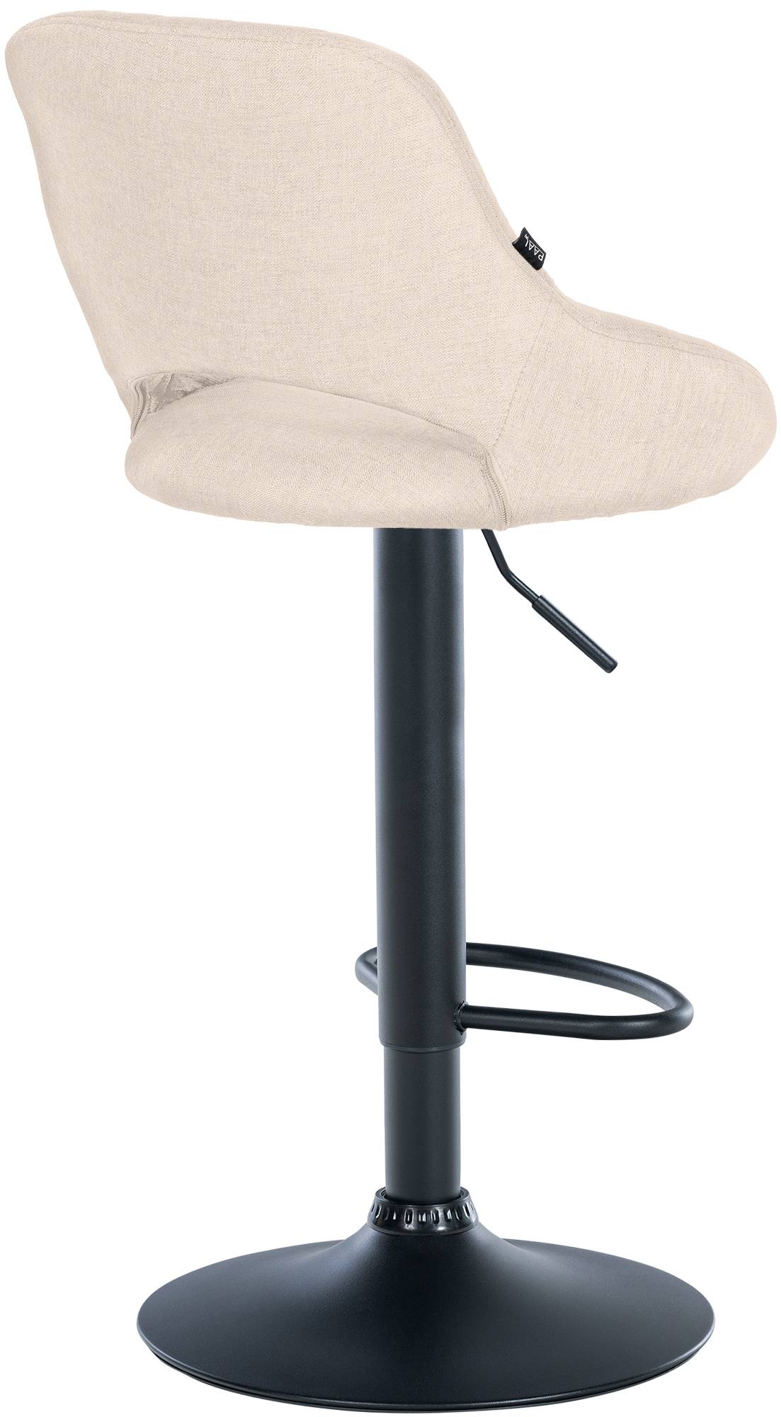 Set van 2 barkrukken Milet stof creme,Metaal mat zwart creme