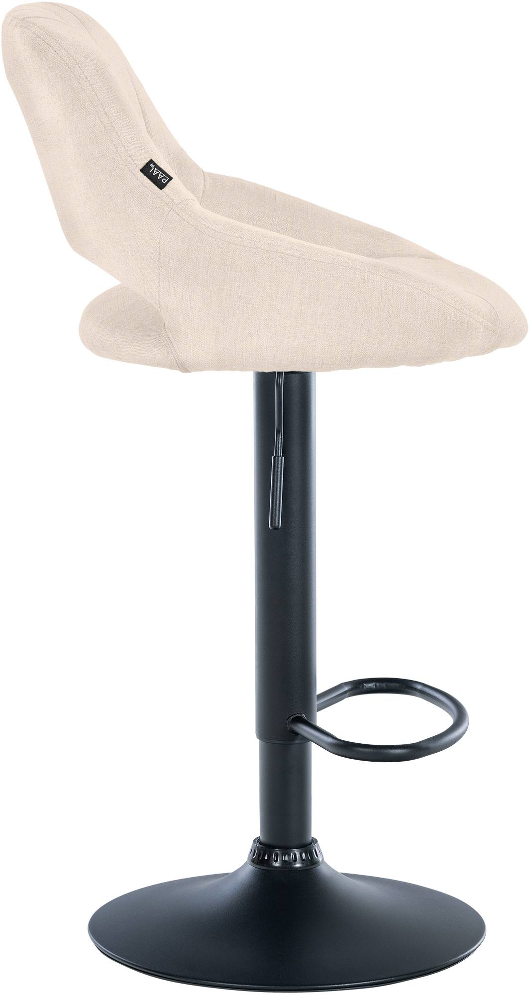 Set van 2 barkrukken Milet stof creme,Metaal mat zwart creme