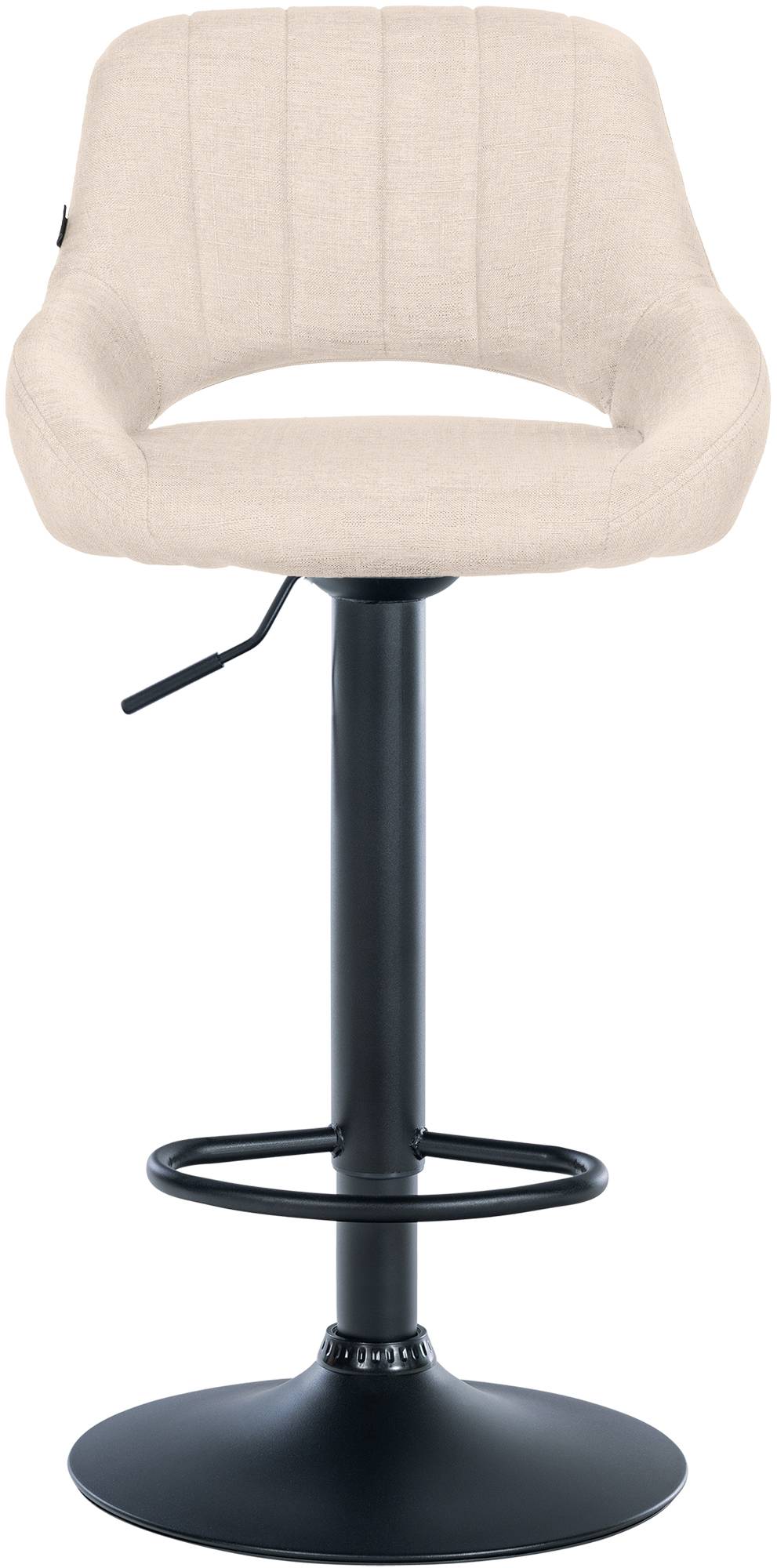Set van 2 barkrukken Milet stof creme,Metaal mat zwart creme