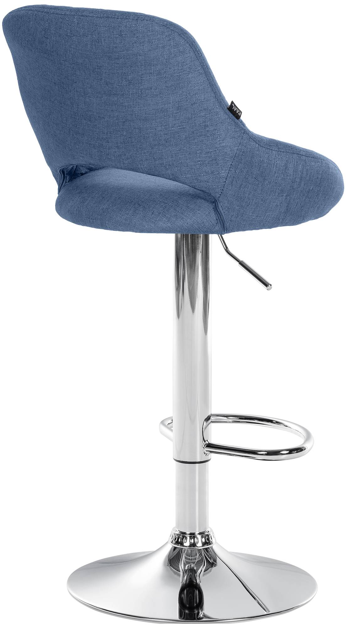 Barkruk Milet stof blauw,chroom blau