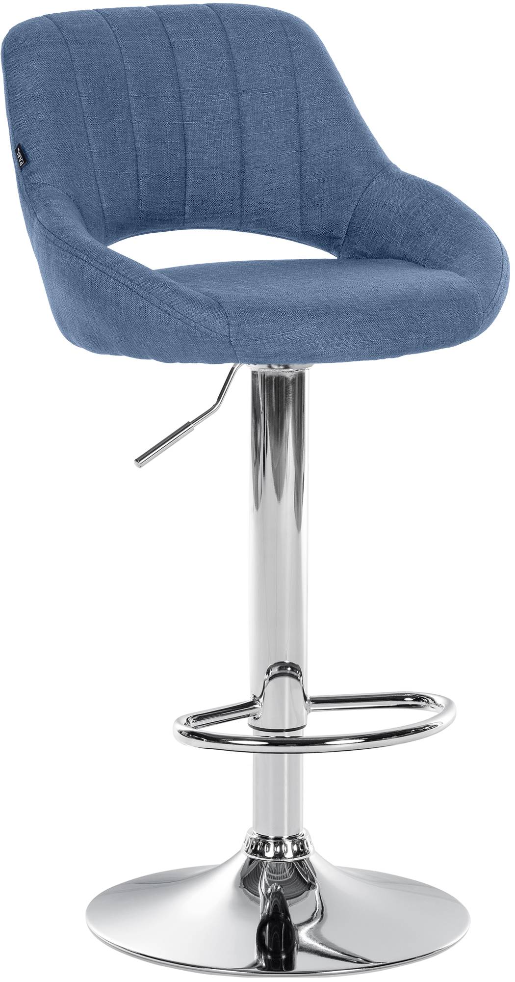 Barkruk Milet stof blauw,chroom blau