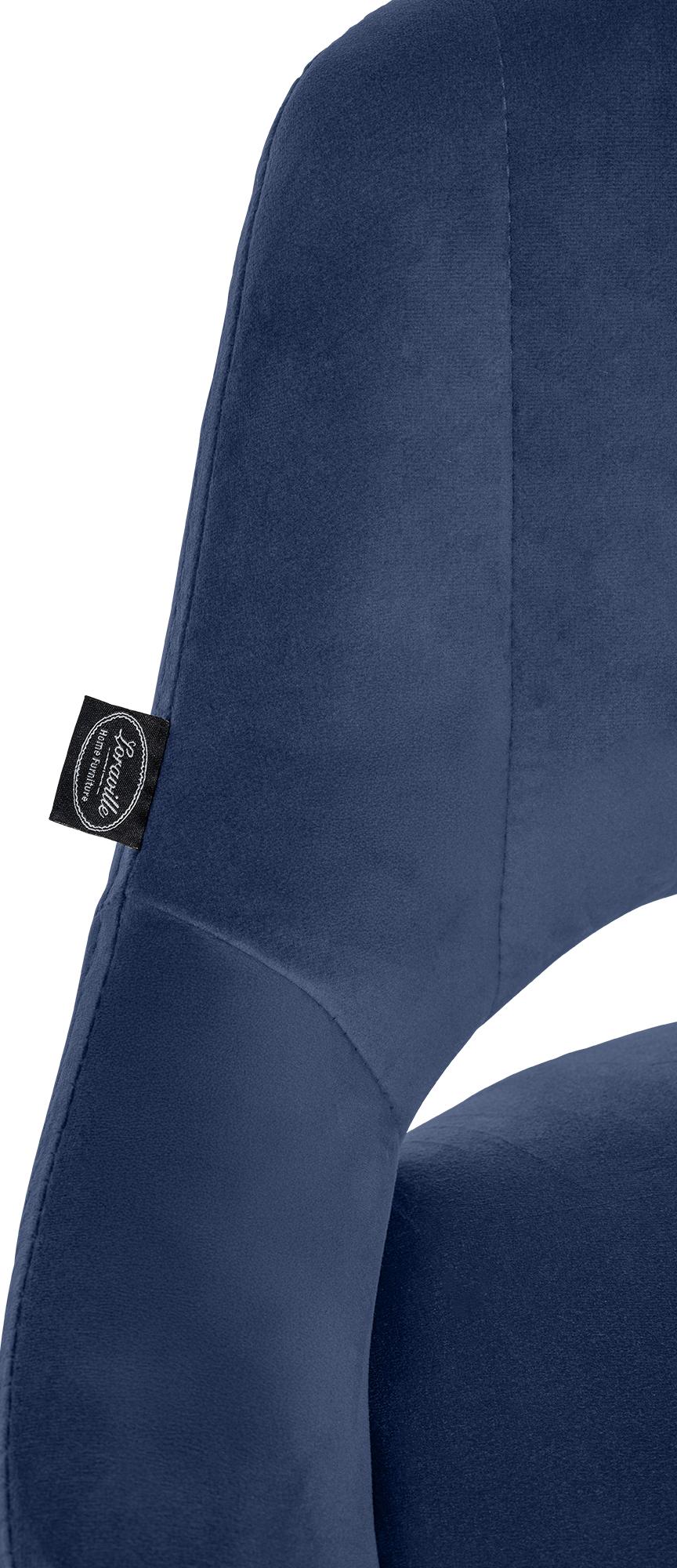 Barkruk Milet Fluweel blauw,chroom blau