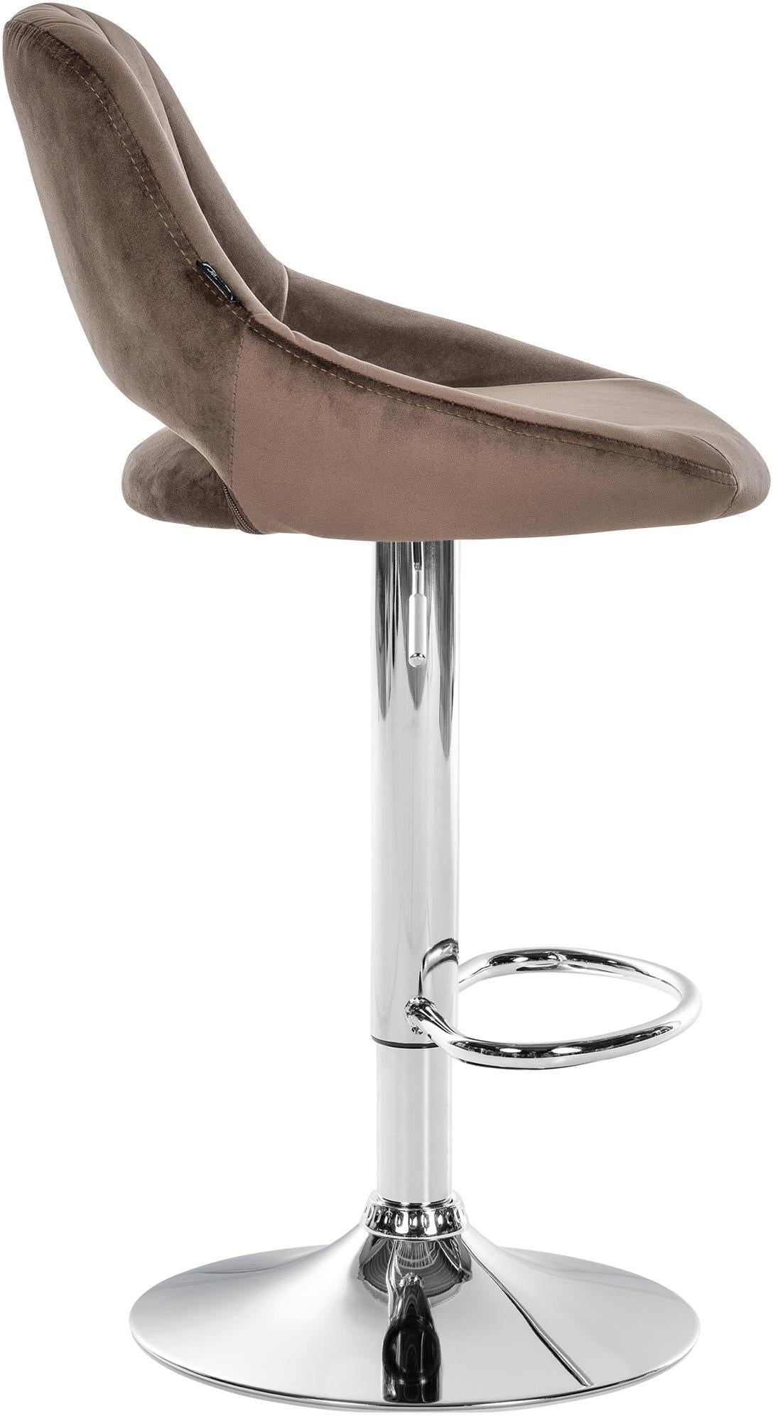 Set van 2 Barkrukken Milet Fluweel bruin,Metaal in chroomoptiek braun