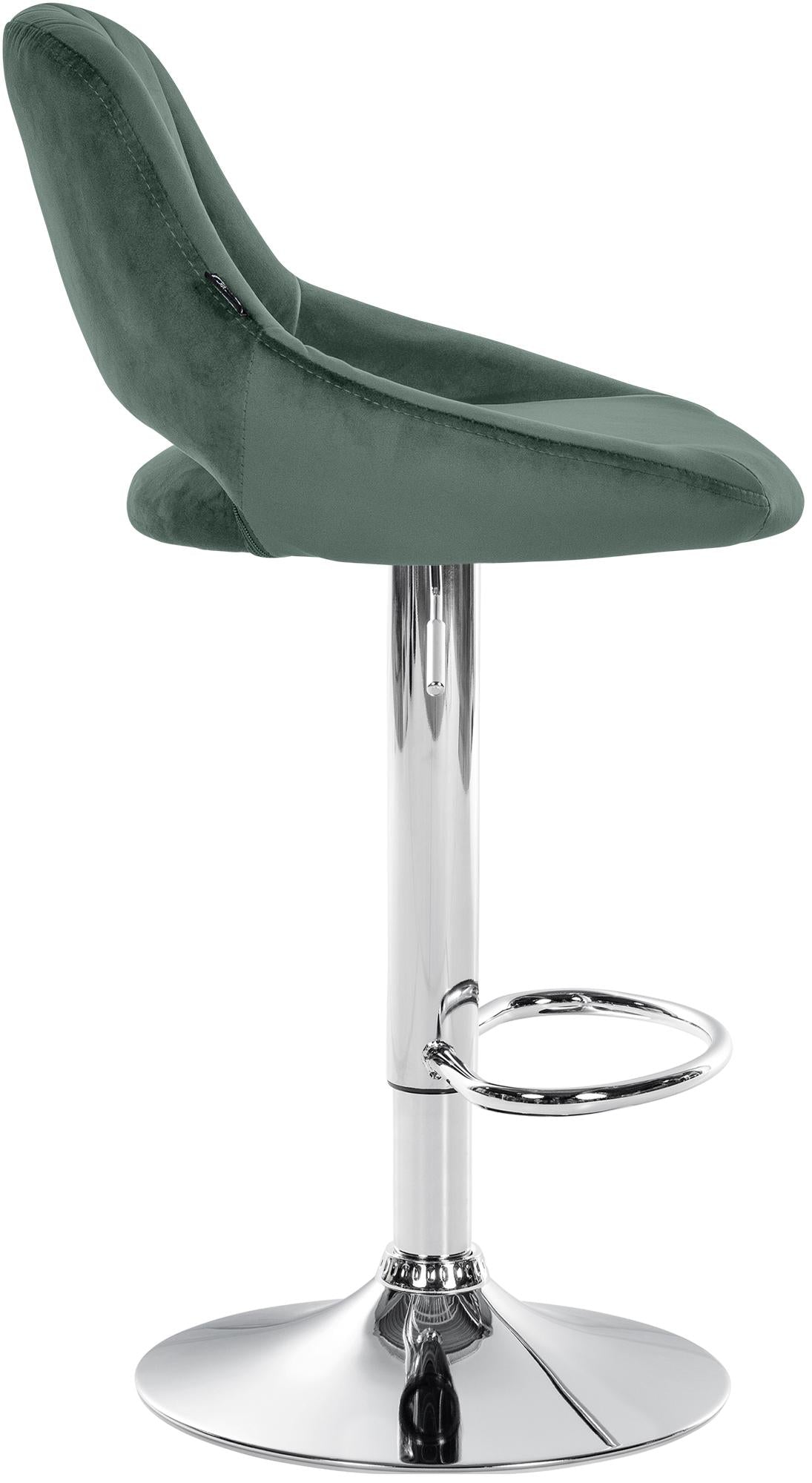 Barkruk Milet Fluweel groen,chroom grün
