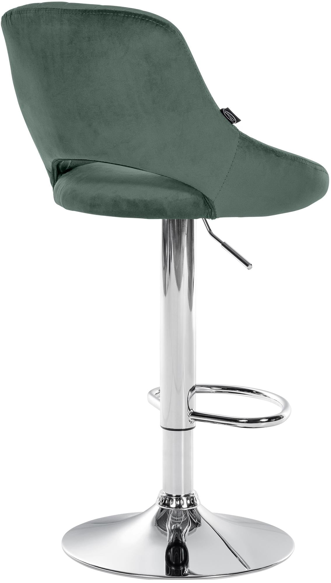 Barkruk Milet Fluweel groen,chroom grün