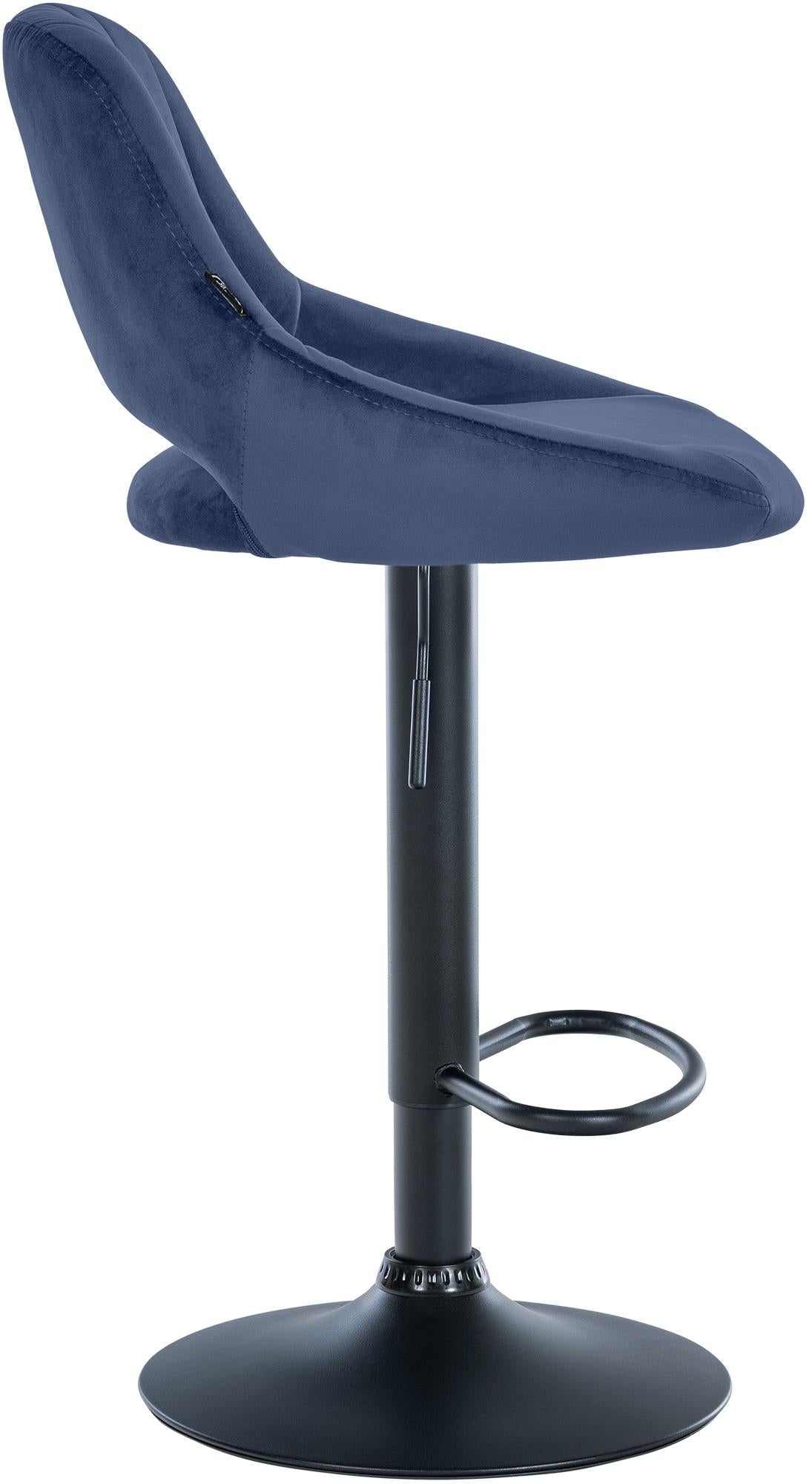 Barkruk Milet Fluweel blauw,zwart blau