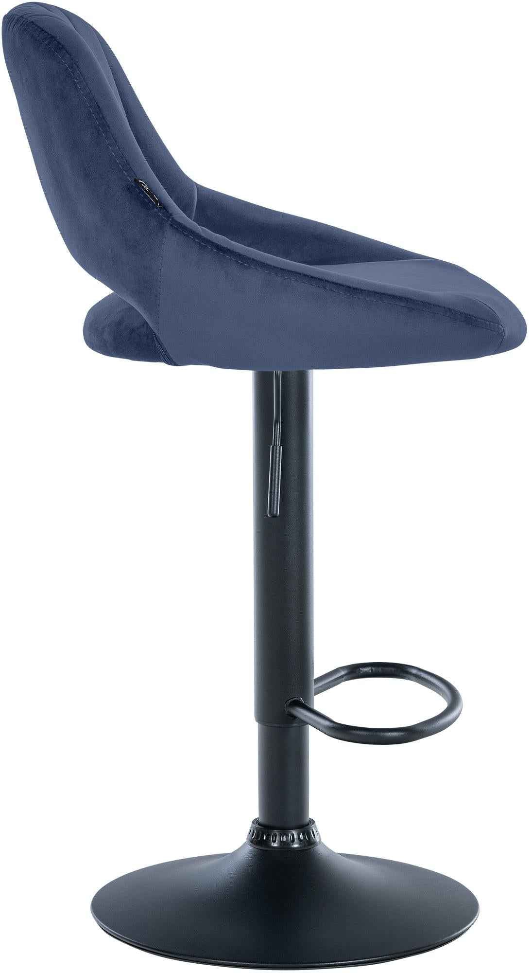 Barkruk Milet Fluweel blauw,zwart blau