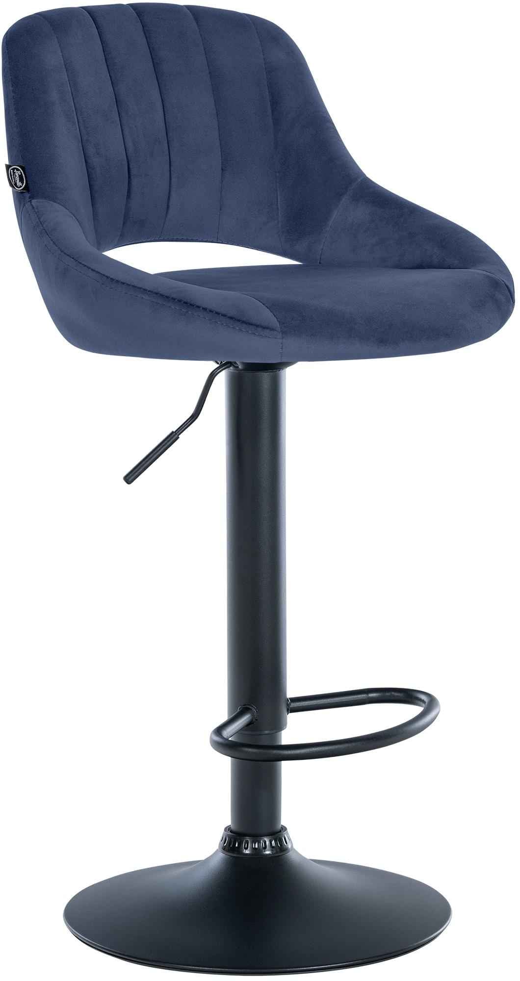 Barkruk Milet Fluweel blauw,zwart blau