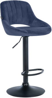 Barkruk Milet Fluweel blauw,zwart blau