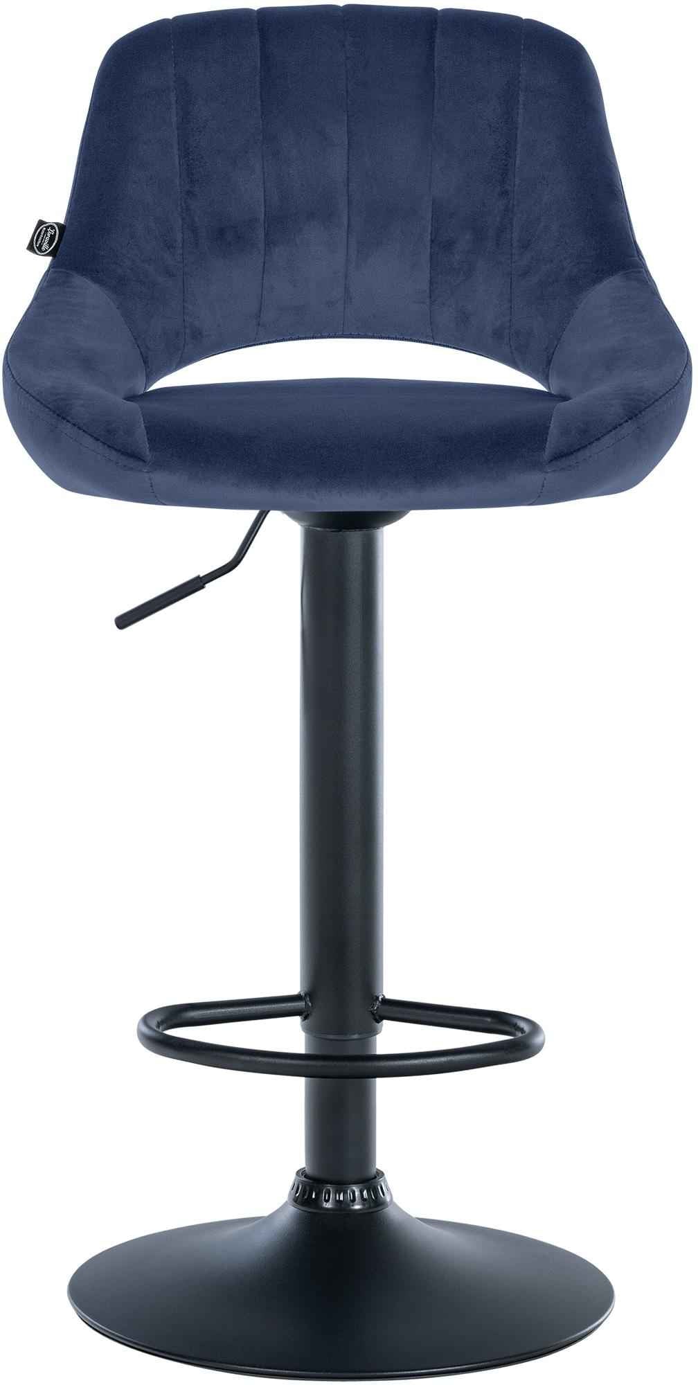Barkruk Milet Fluweel blauw,zwart blau