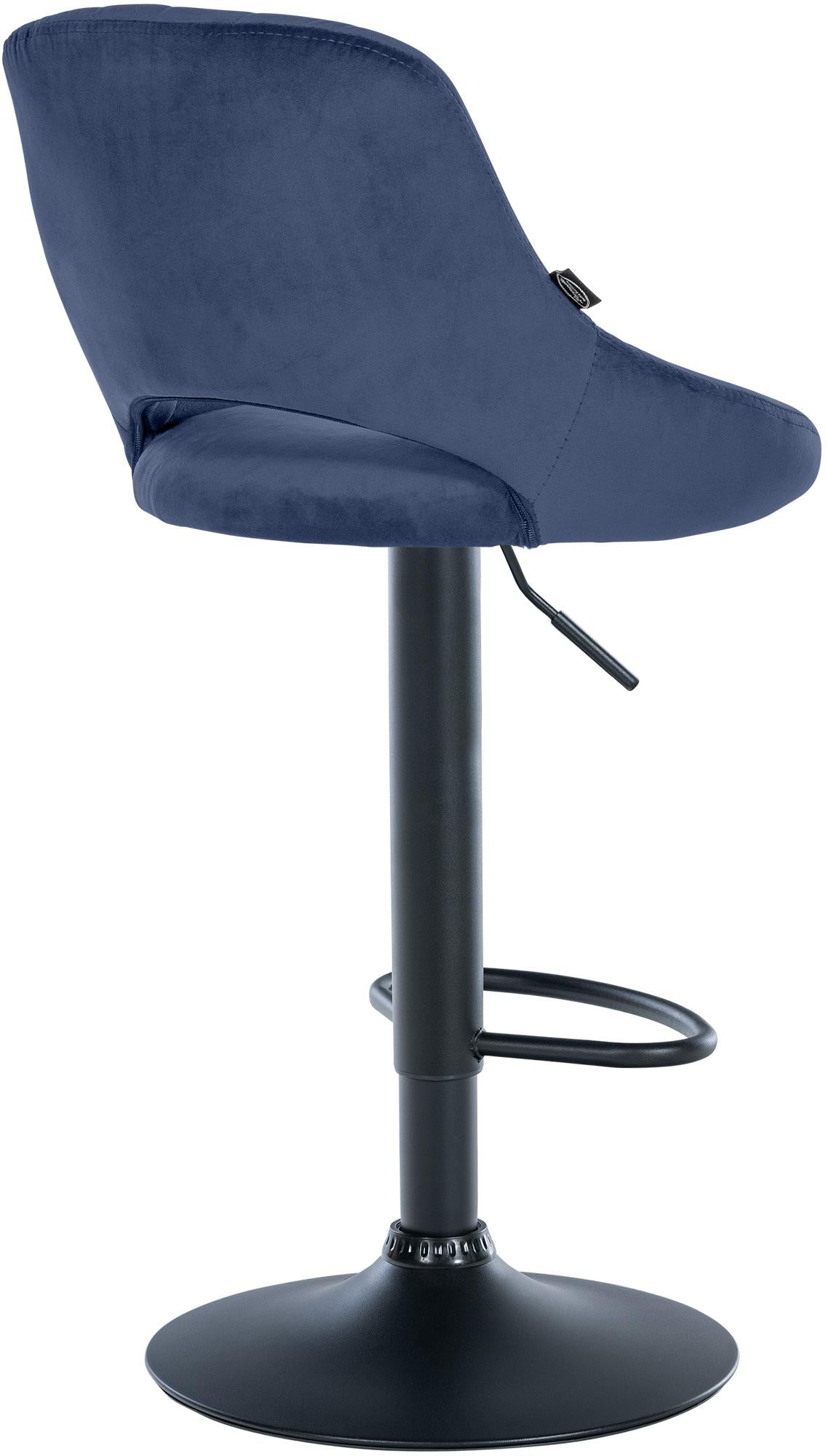 Barkruk Milet Fluweel blauw,zwart blau