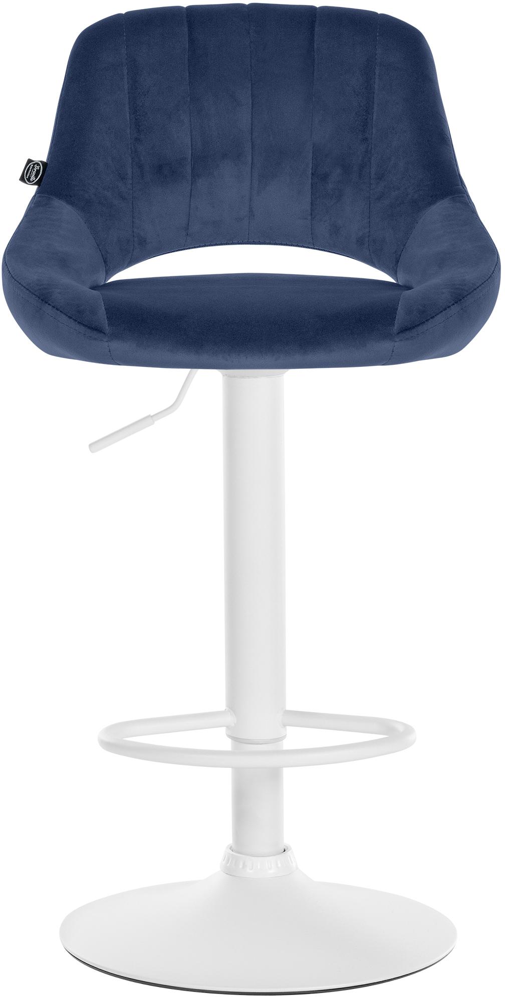 Barkruk Milet Fluweel blauw,wit blau
