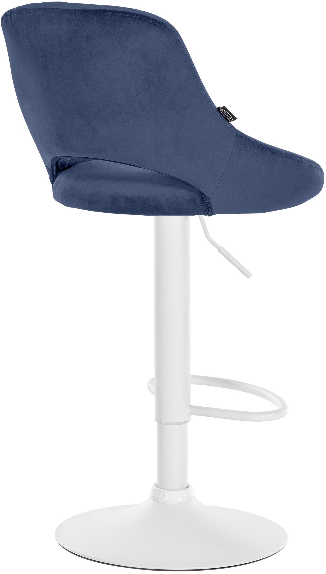 Barkruk Milet Fluweel blauw,wit blau