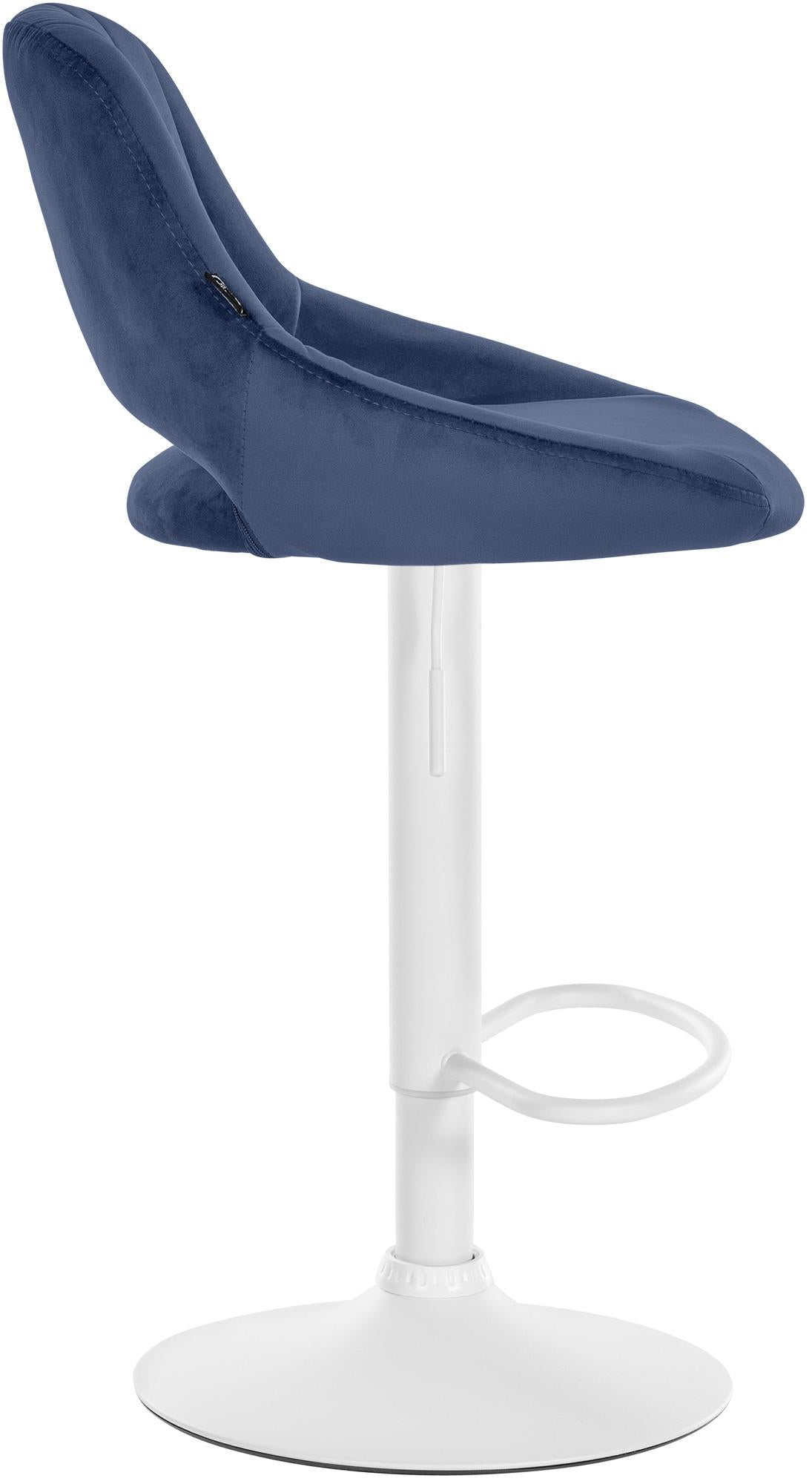 Barkruk Milet Fluweel blauw,wit blau