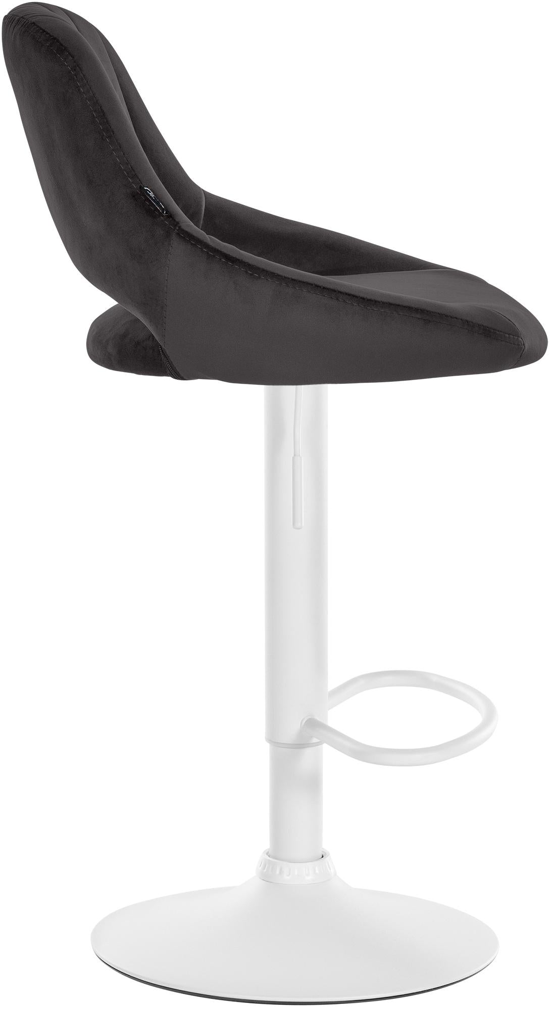 Barkruk Milet Fluweel zwart,wit schwarz