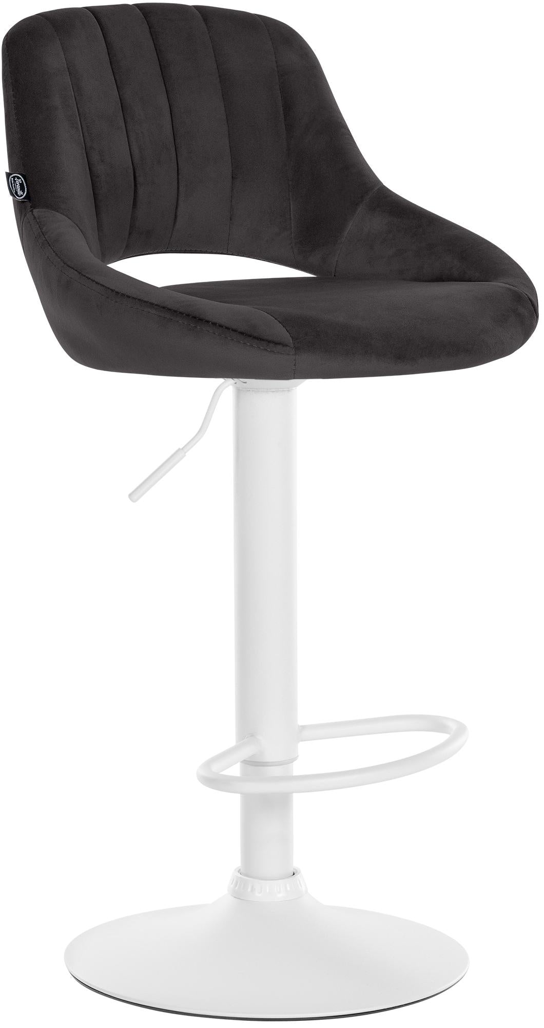 Barkruk Milet Fluweel zwart,wit schwarz