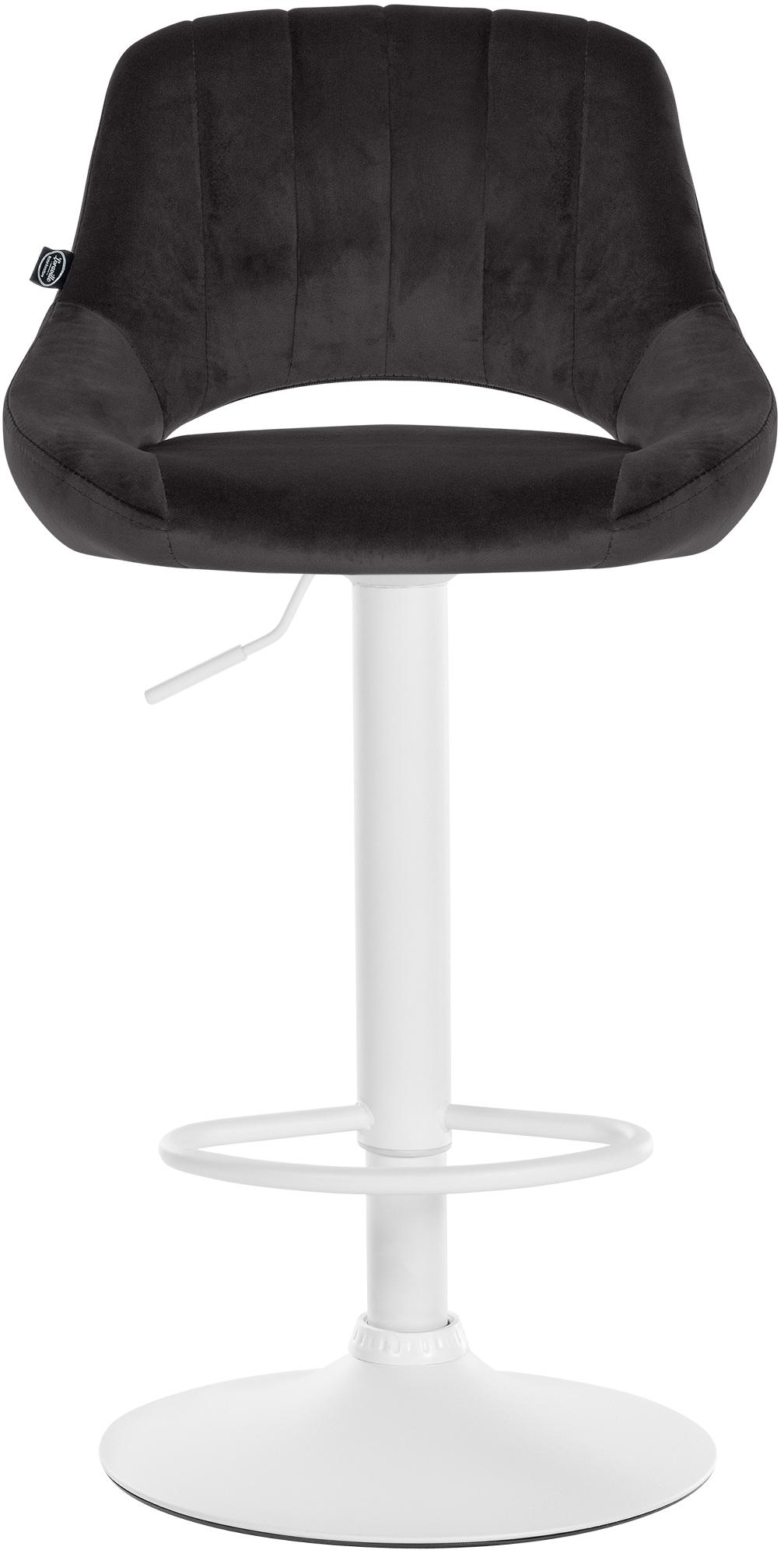 Barkruk Milet Fluweel zwart,wit schwarz