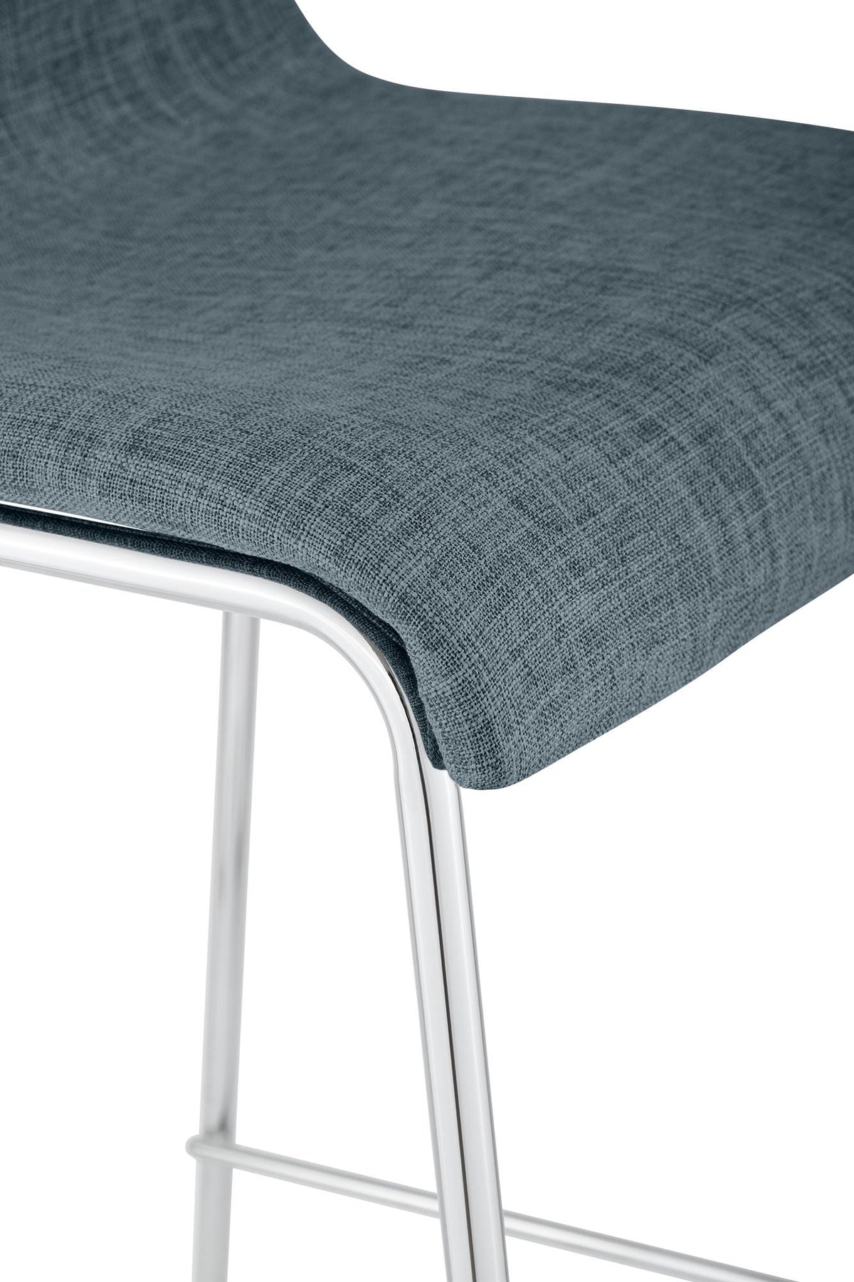 Barkruk Hover Stof 4 pootframe blauw,chroom blau