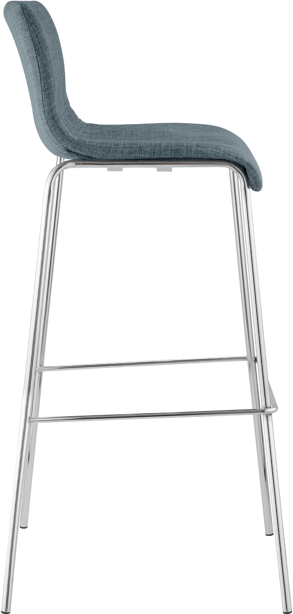 Set van 2 barkrukken Hover Stof blauw,chroom blau
