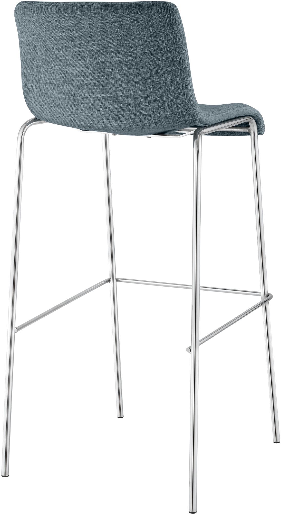 Set van 2 barkrukken Hover Stof blauw,chroom blau