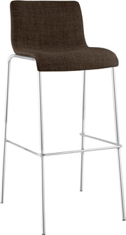 Barkruk Hover Stof 4 pootframe bruin,chroom braun