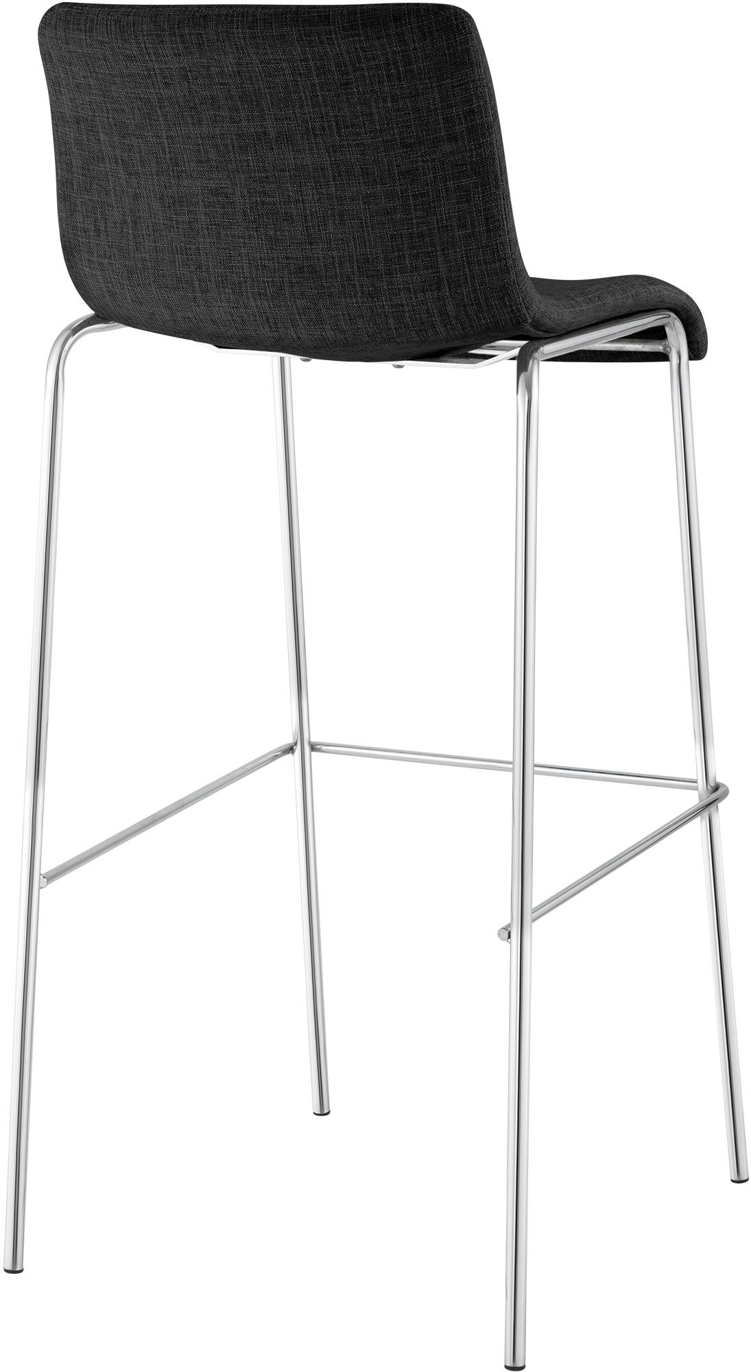 Set van 2 barkrukken Hover Stof donkergrijs,chroom dunkelgrau