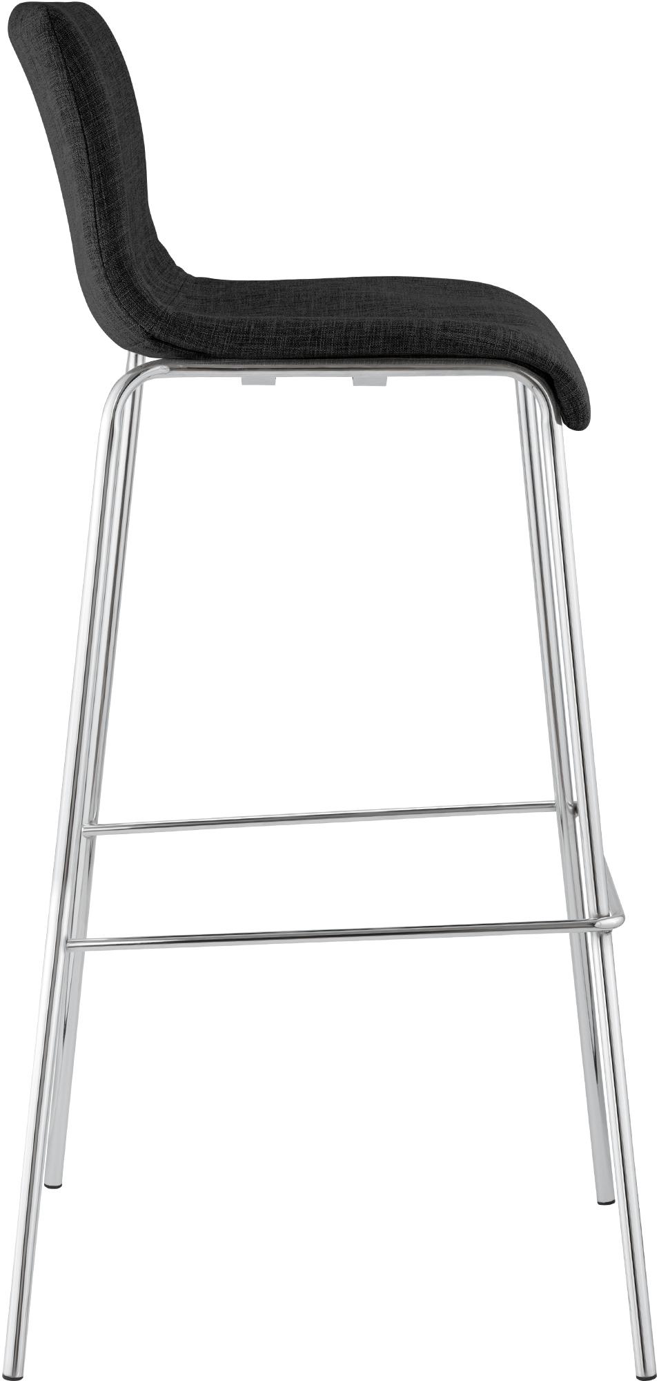Set van 2 barkrukken Hover Stof donkergrijs,chroom dunkelgrau