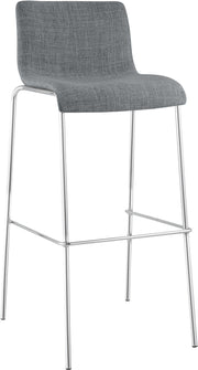 Barkruk Hover Stof 4 pootframe licht grijs,chroom hellgrau