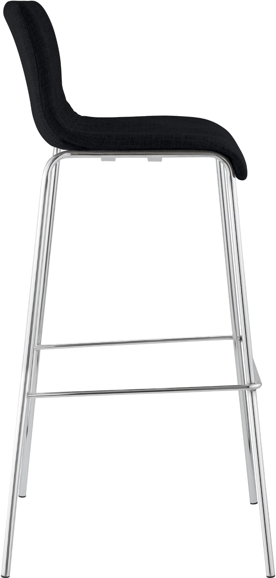Set van 2 barkrukken Hover Stof zwart,chroom schwarz