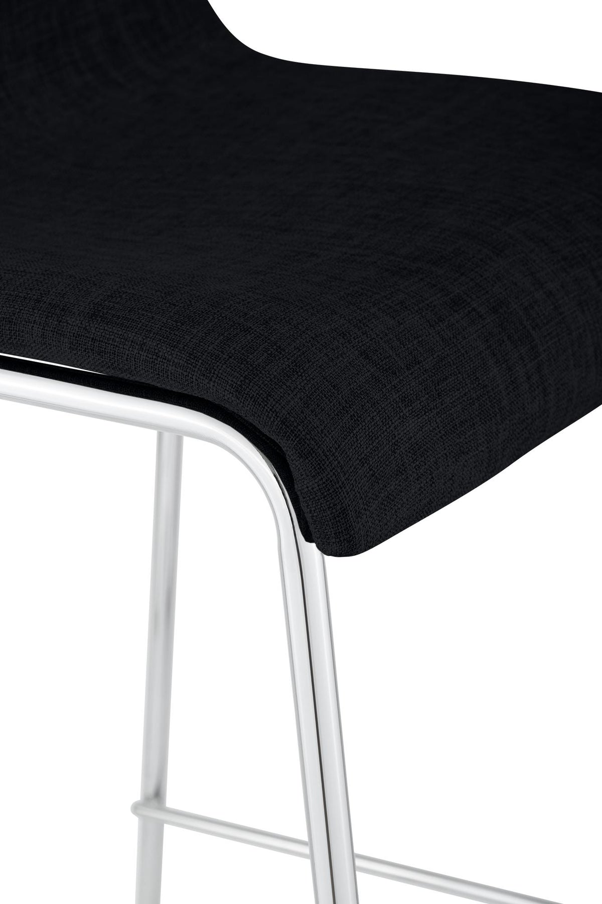 Set van 2 barkrukken Hover Stof zwart,chroom schwarz
