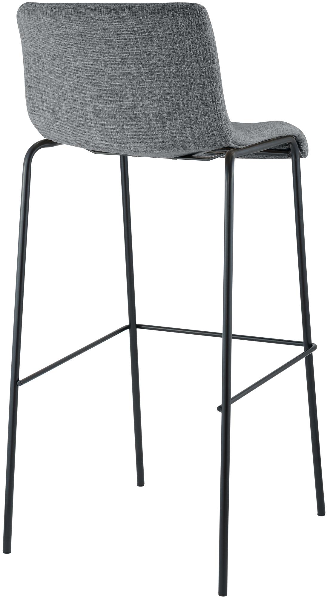 Barkruk Hover Stof 4 pootframe licht grijs,zwart hellgrau