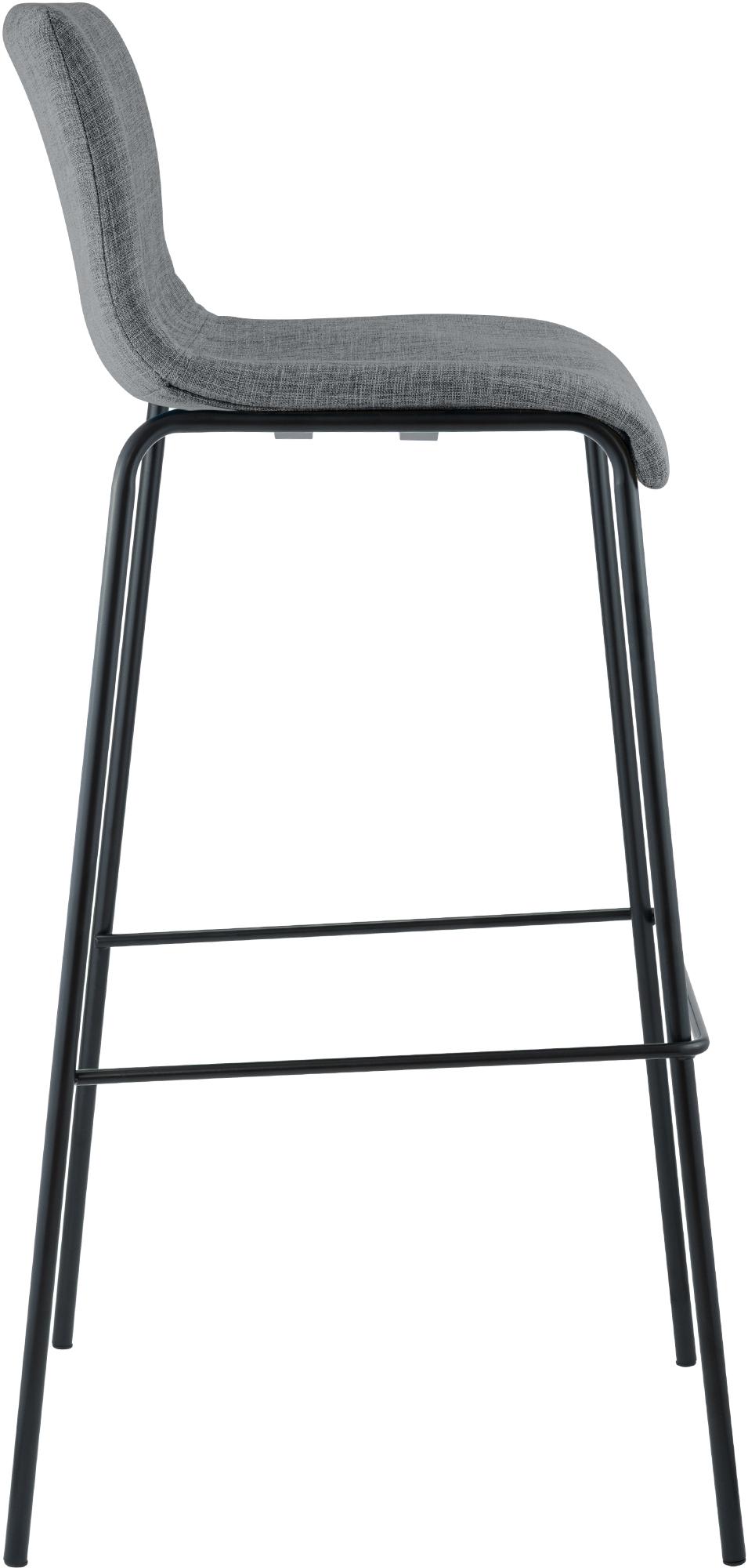Barkruk Hover Stof 4 pootframe licht grijs,zwart hellgrau