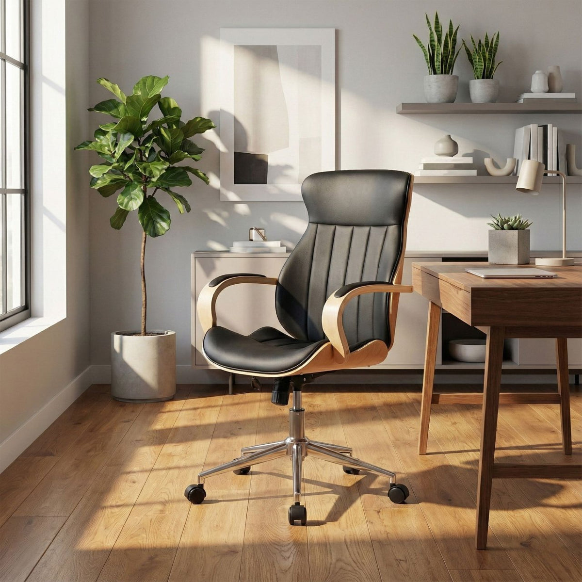 Bureaustoel Melilla Kunstleer natura/zwart natura/schwarz