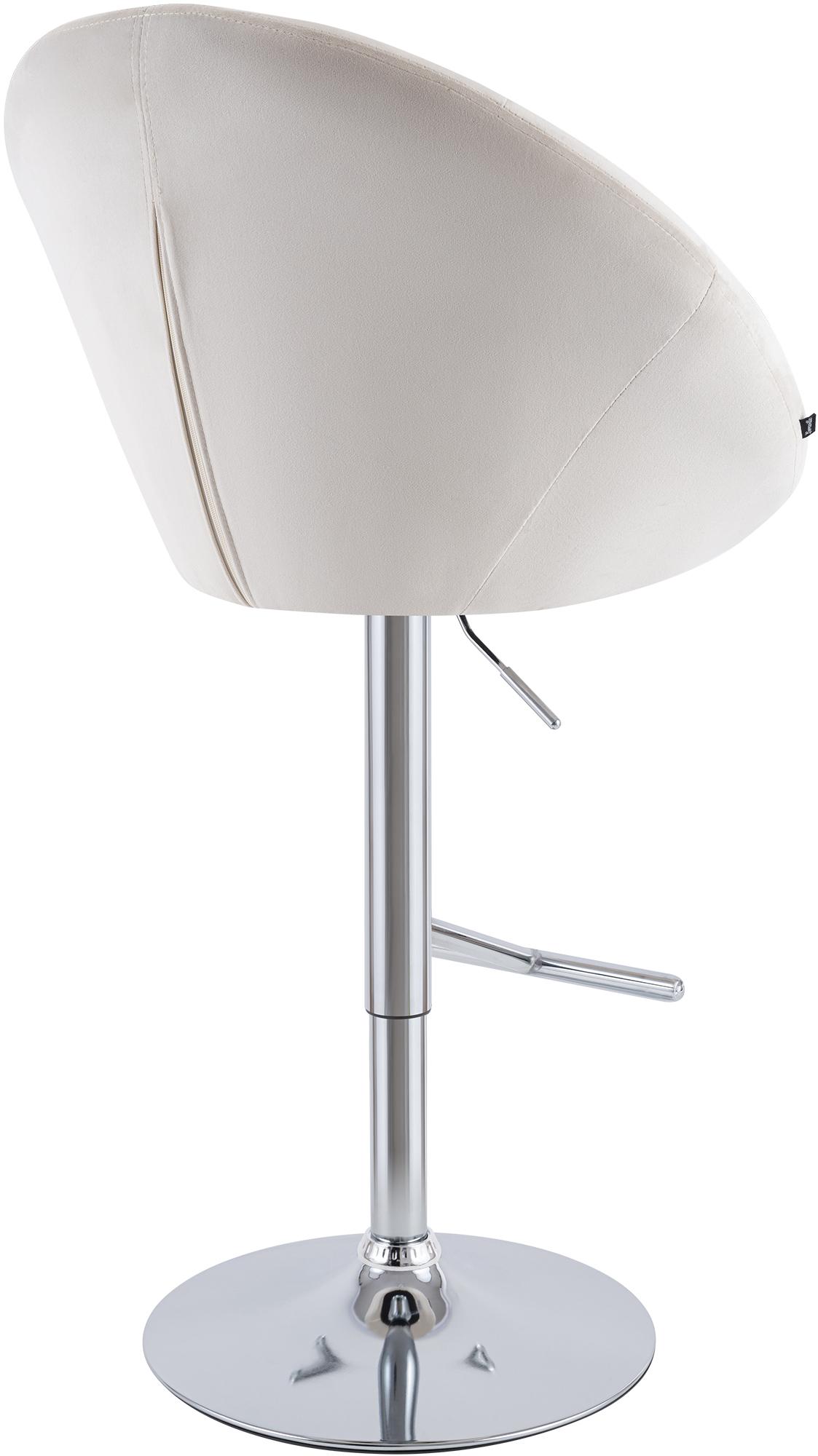 Barkruk London fluweel creme,chroom creme