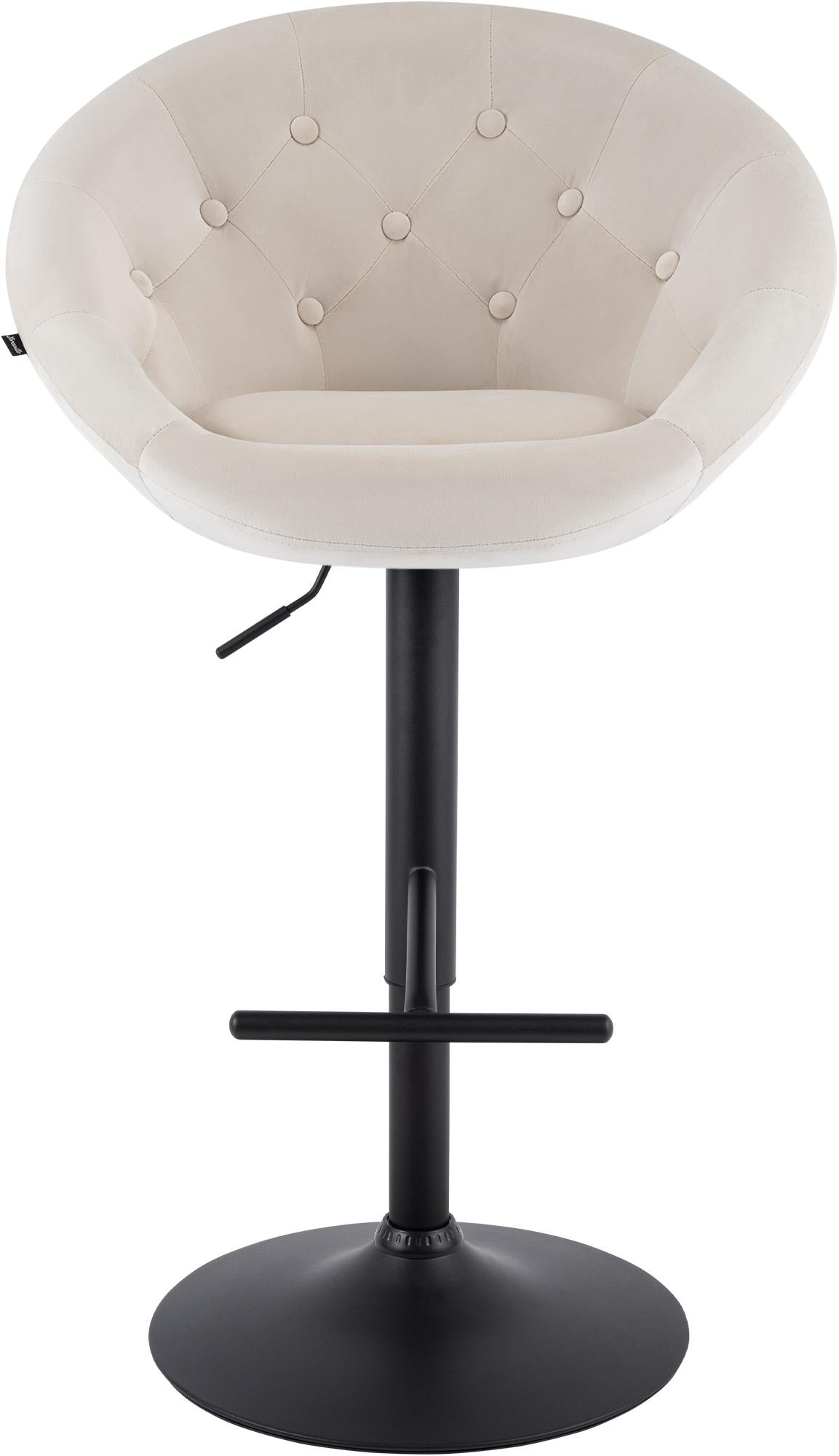 Barkruk London fluweel creme,zwart creme
