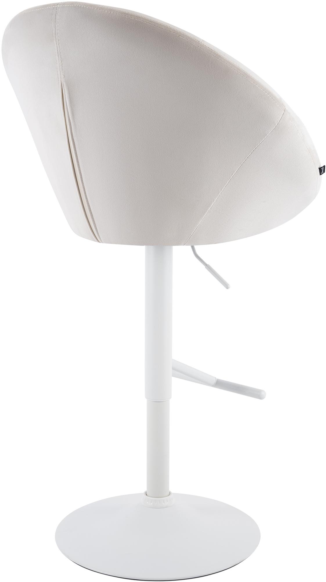 Barkruk London fluweel creme,wit creme