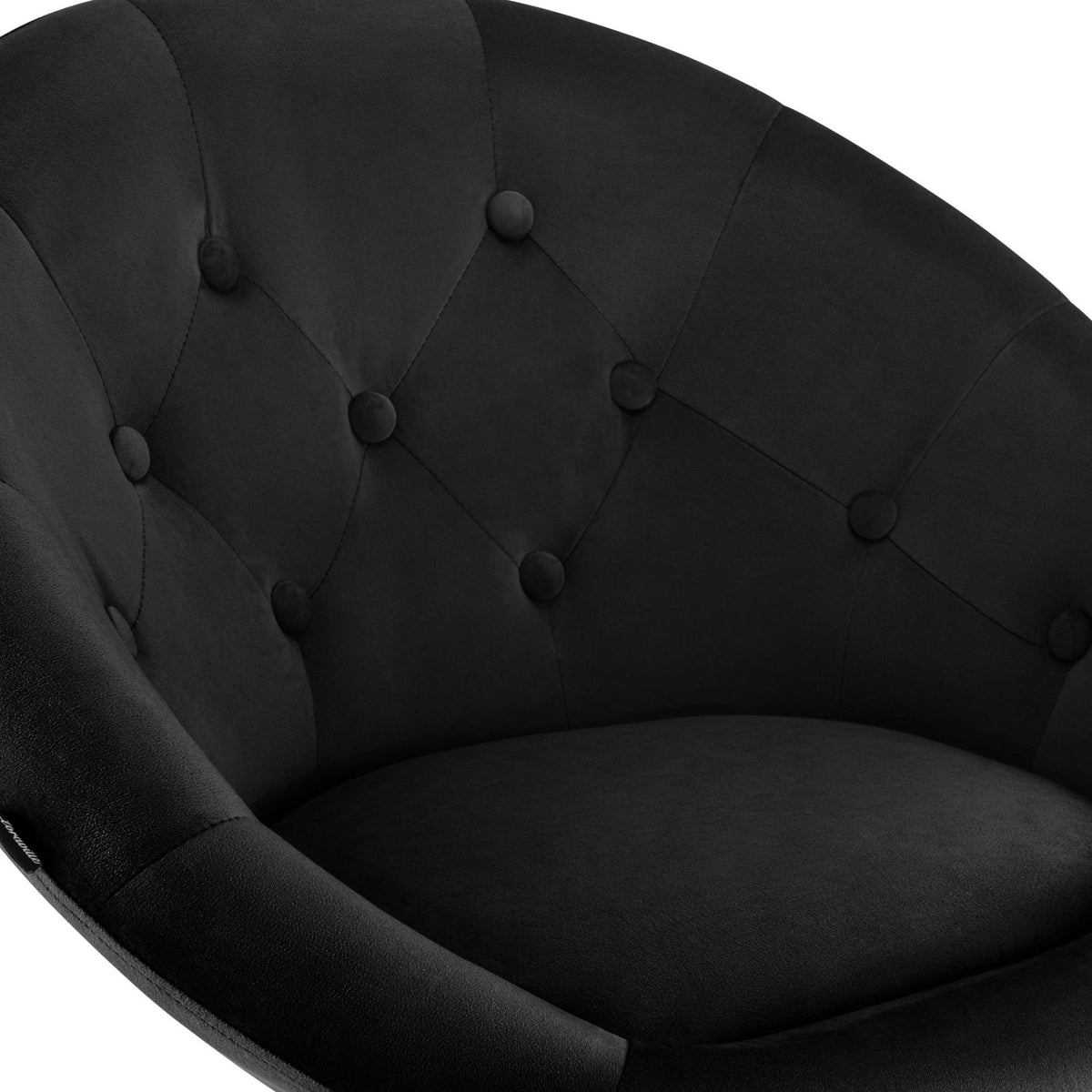 Barkruk London fluweel zwart,wit schwarz
