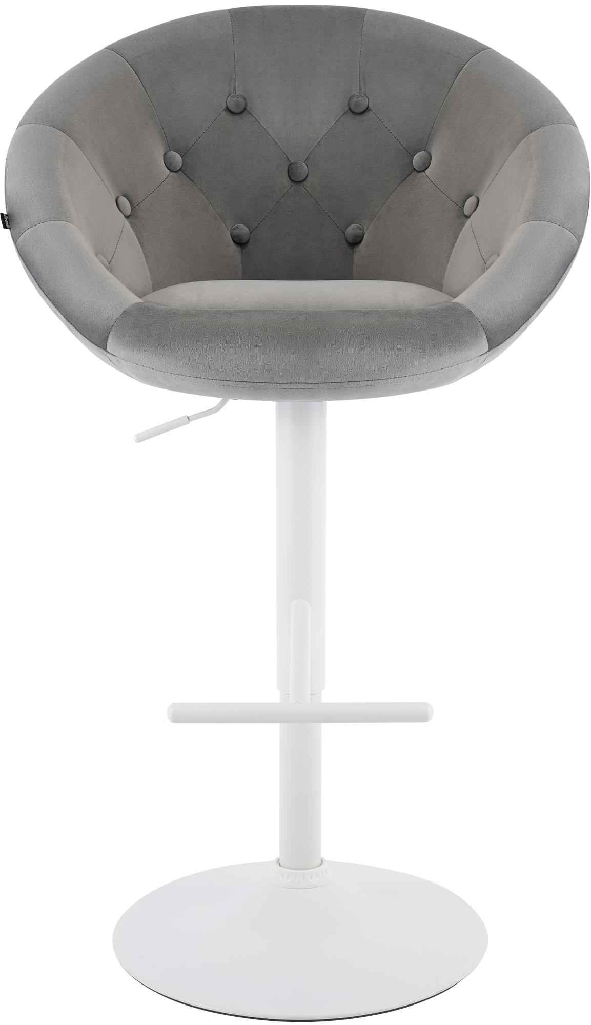 Barkruk London fluweel grijs,wit grau
