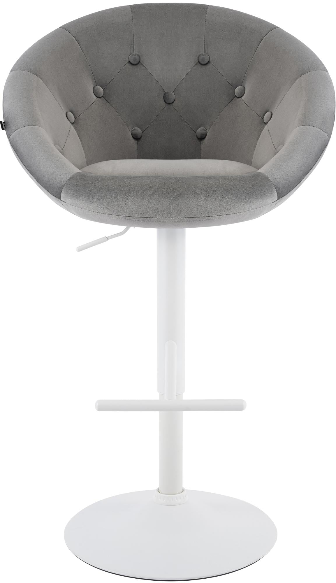 Barkruk London fluweel grijs,wit grau