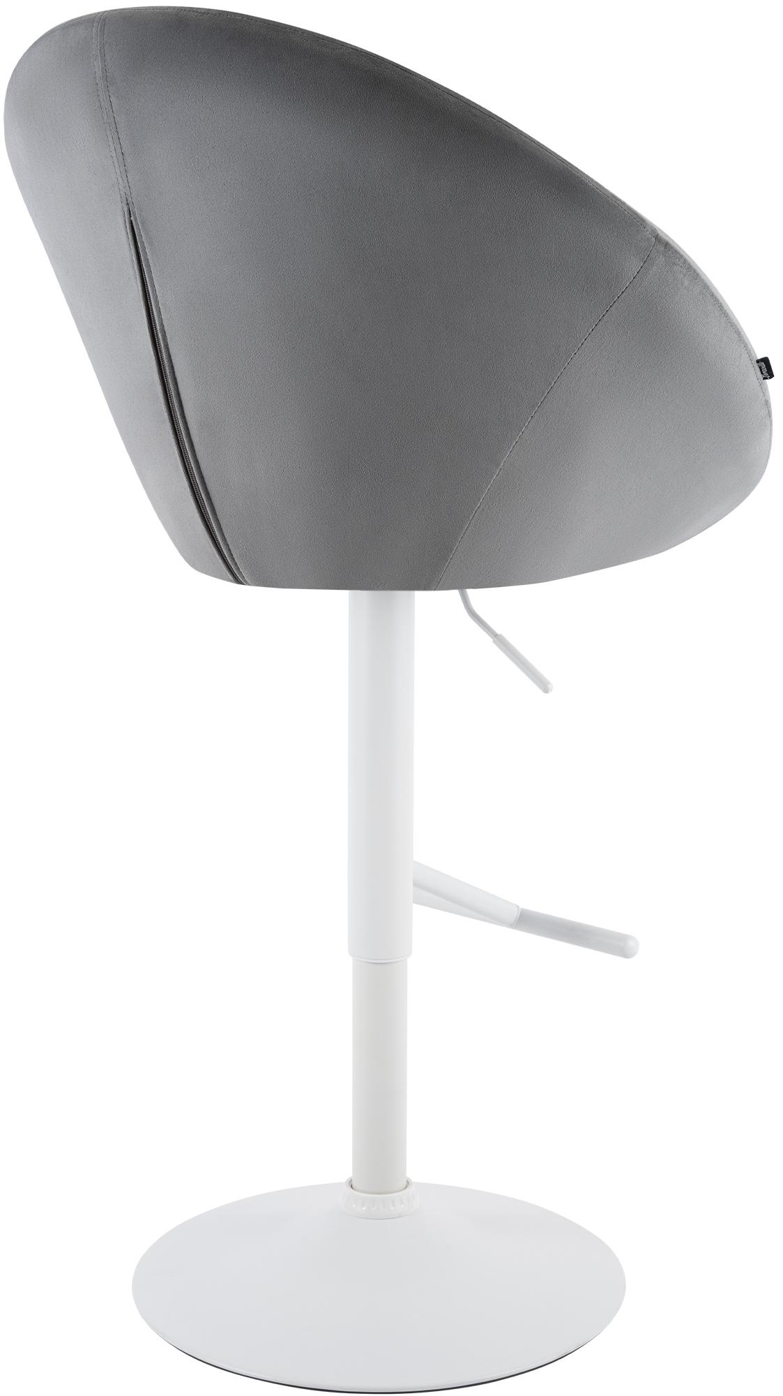 Barkruk London fluweel grijs,wit grau