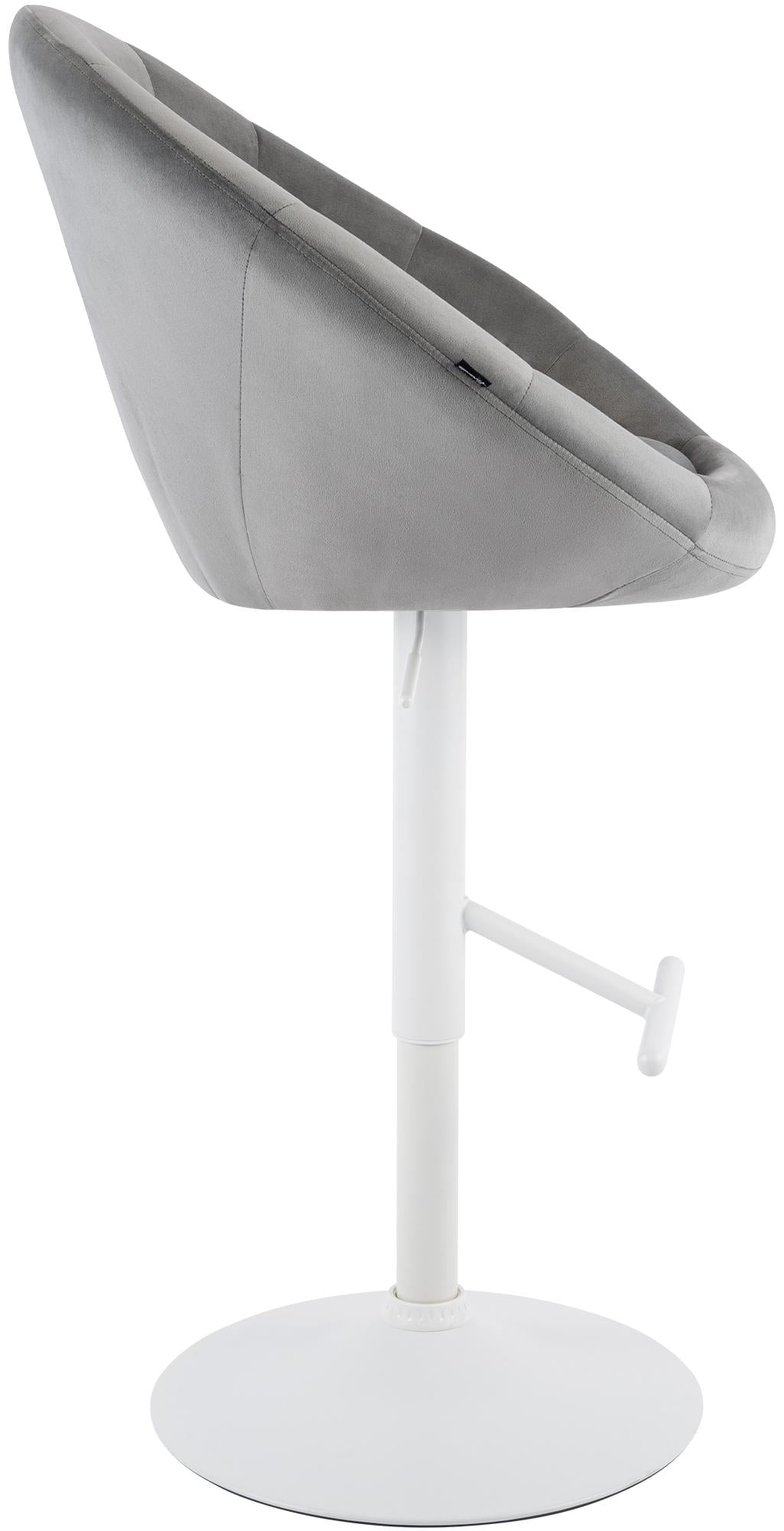 Barkruk London fluweel grijs,wit grau