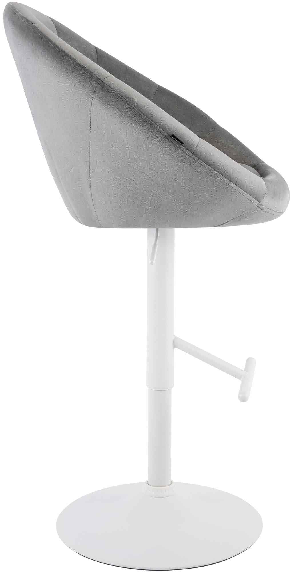 Barkruk London fluweel grijs,wit grau