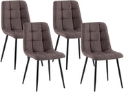 Set van 4 eetkamerstoelen Antibes stof bruin braun