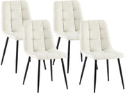 Set van 4 eetkamerstoelen Antibes stof creme creme